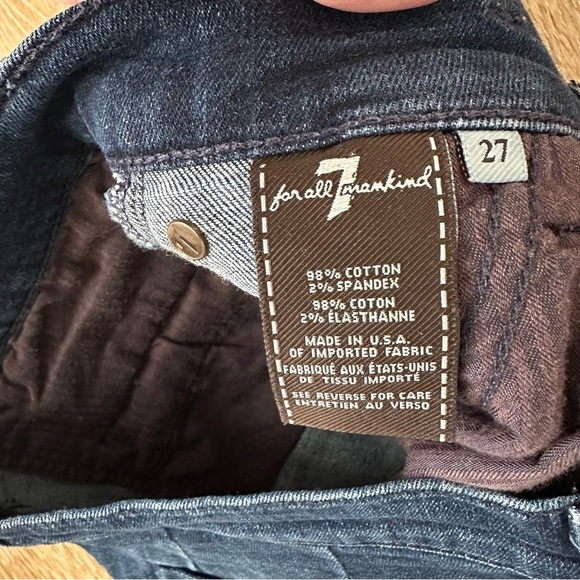 7 For All Mankind Monroe Shorts with Exposed Buttons Medium Wash Denim Sz 27 GUC - Picture 6 of 7